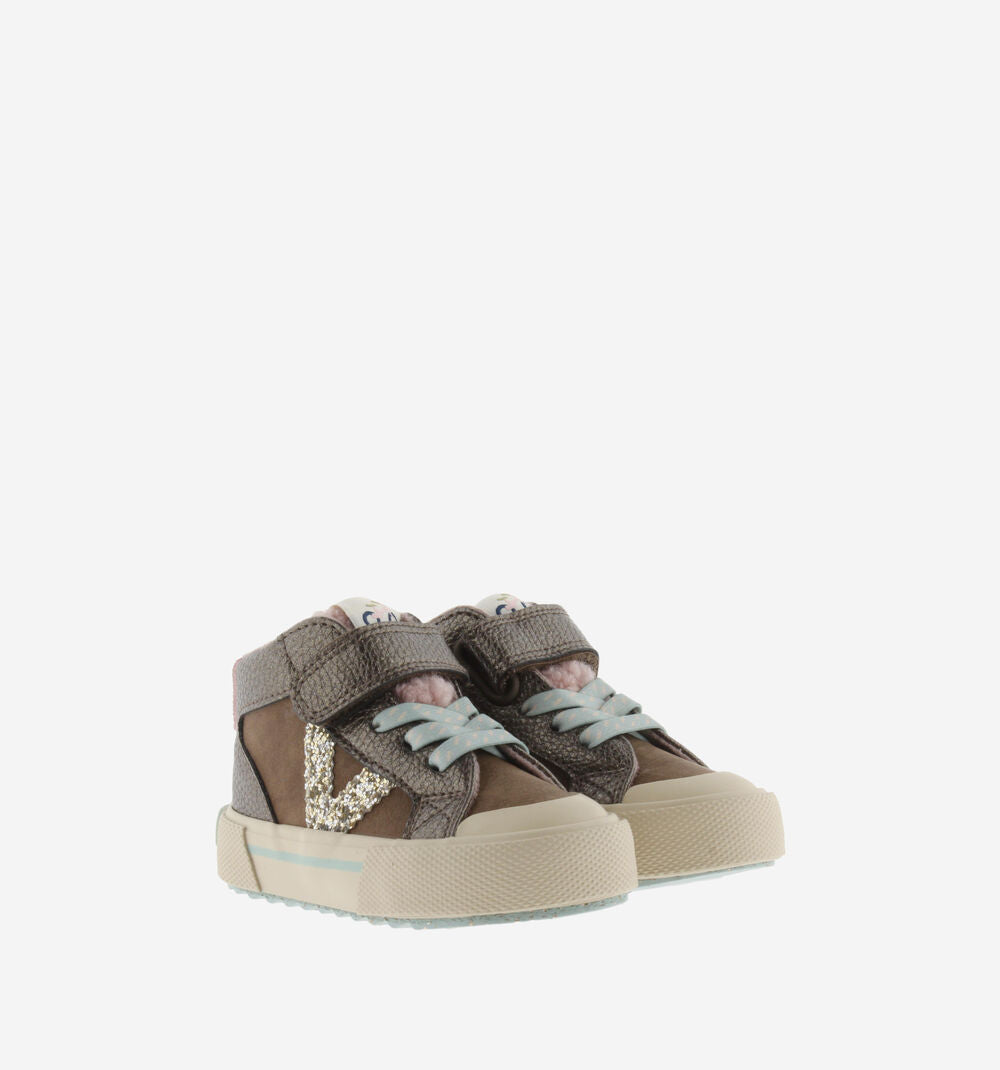 Victoria scarpa sneakers bimba con laccio elastico e velcro Tribu 1065203 marrone