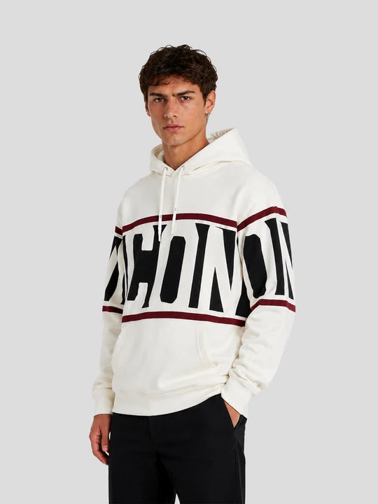 Icon felpa con cappuccio da uomo Stripe IUF053 bianca