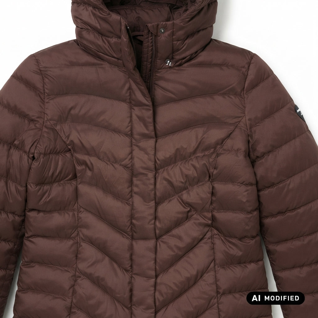 EA7 Armani giubbotto da donna con cappuccio 7W001502 AF16413 U6068 cioccolato