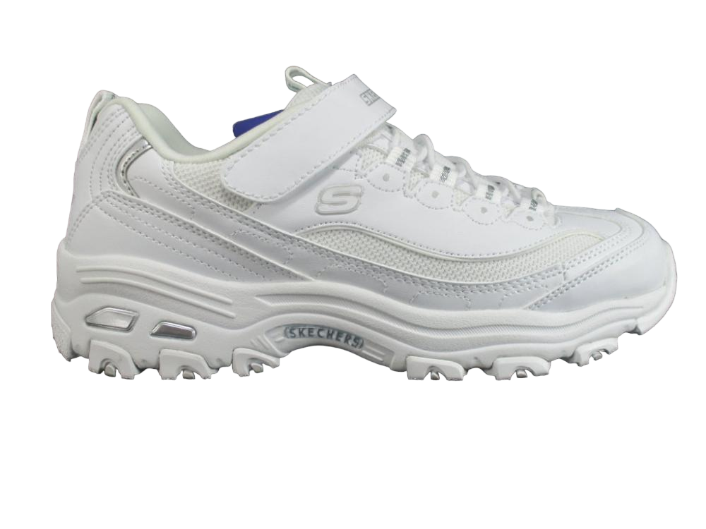 Skechers sneakers da bambina e ragazza D&#39;Lites in the Clear 664060L WSL bianco