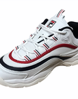 Fila scarpa sneakers da donna in pelle Ray Low 1010562.150 bianco blu rosso