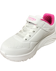 Skechers sneakers da bambina e ragazza Uno Lite 310451L WHP bianco-rosa
