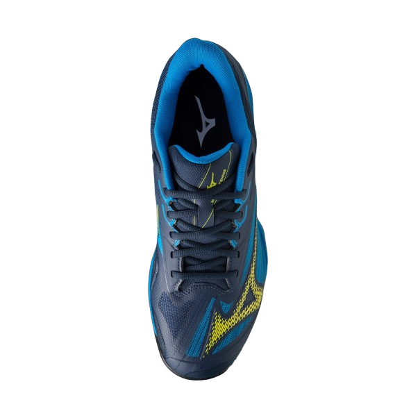 Mizuno scarpa da tennis da uomo Wave Exceed Light 2 AC 61GA231814 blu-azzurro-giallo