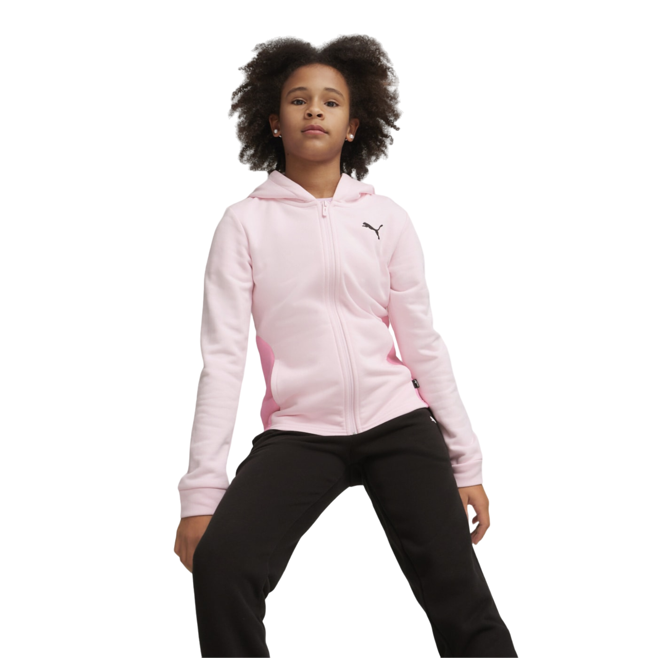 Puma tuta sportiva con cappuccio da bambina 673586-67 rosa-nero