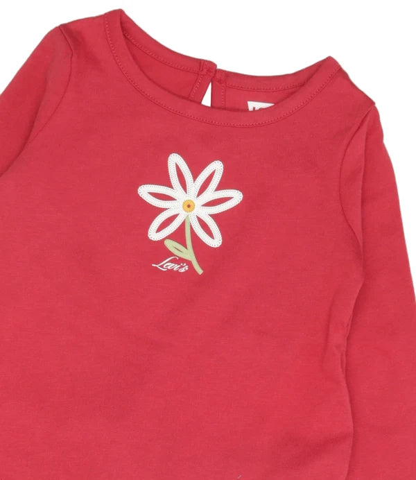 Levi's completo bimba t-shirt e jeans 1ER589 R2G rosso