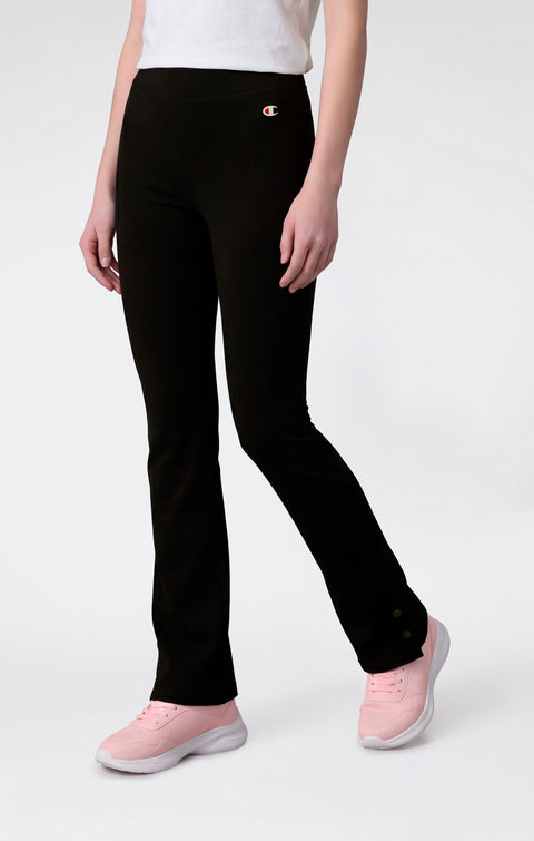 Champion pantalone sportivo Flare da ragazza in cotone elasticizzato 405418-KK001 nero