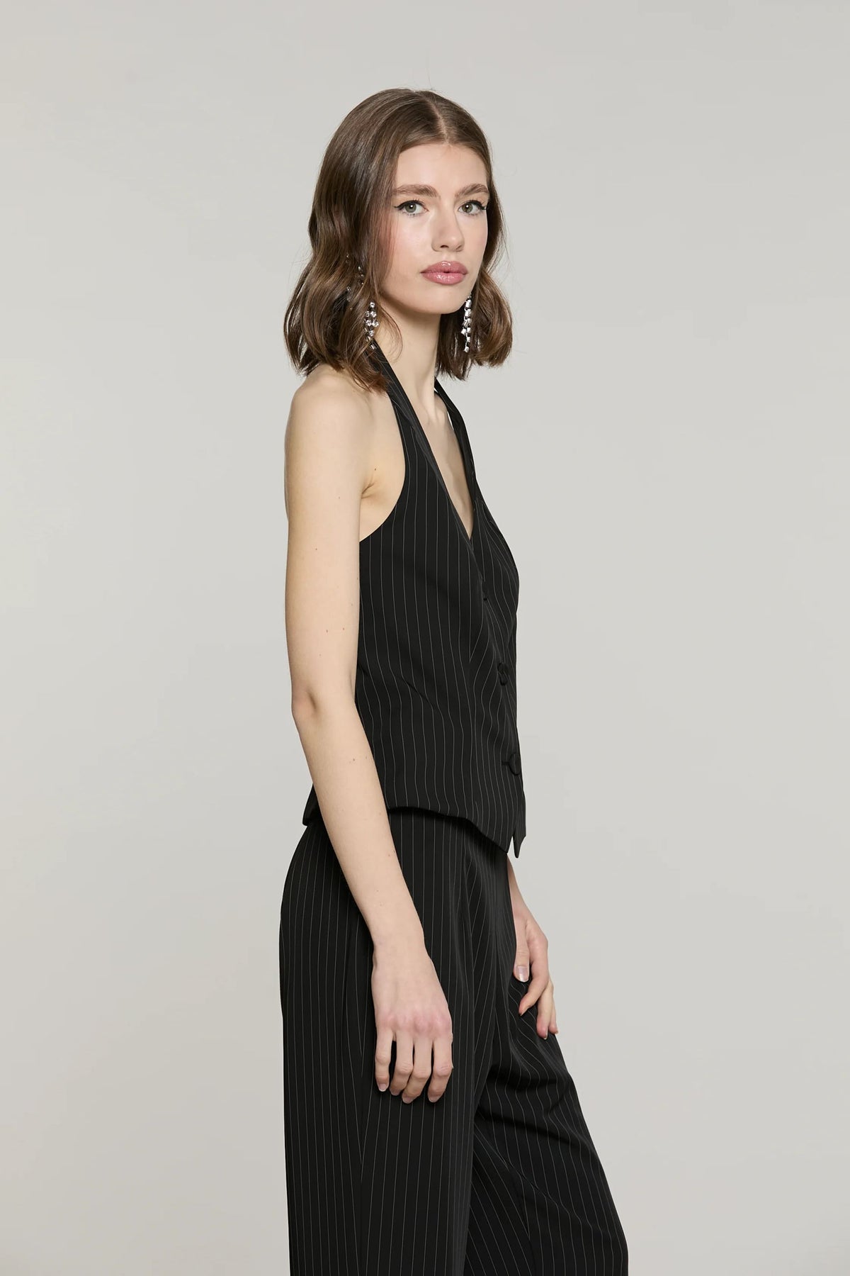 Relish Gilet da donna AMMIR gessato RDA2605091063 nero