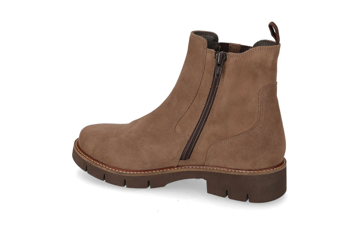 Valleverde stivale da donna in camoscio co elastico e cerniera 17182A tortora