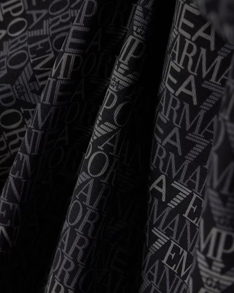 EA7 ARMANI Felpa Logo Series full zip con cappuccio in misto cotone 7M002206 AF12660 FC099 nera