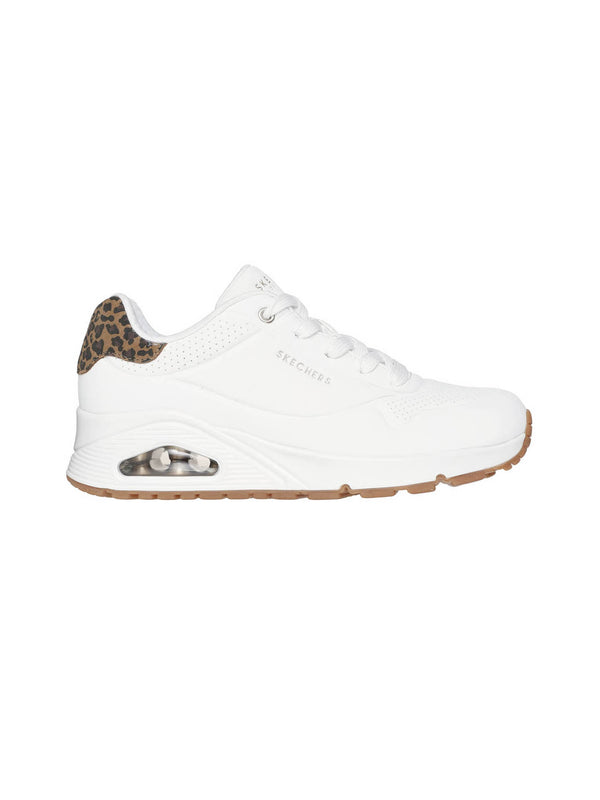 Skechers scarpa sneakers da donna Uno Jungke Nite 177093/WHLD bianco-lerpardo