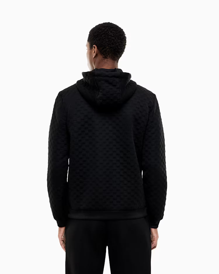 EA7 ARMANI Felpa Premium Label con cappuccio e zip intera 7M002247 AF26241 UC001 nera