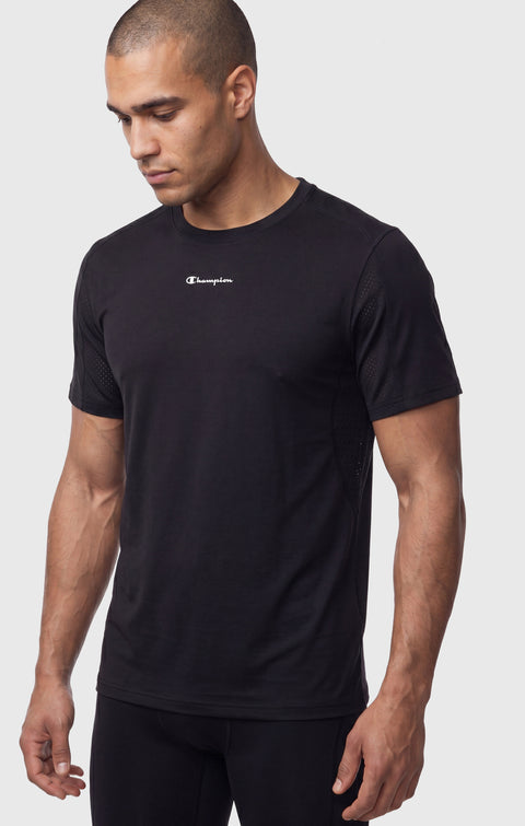 Champion t-shirt traspirante multisport da uomo 222655-KK001 nero