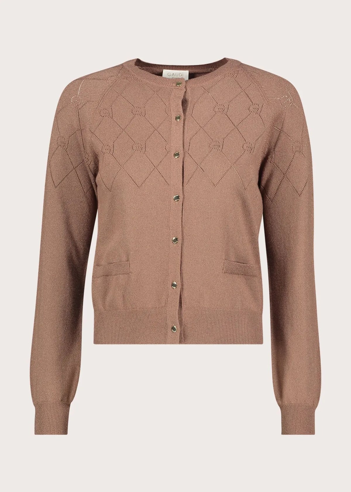 Gaudì Cardigan marrone da donna con logo 621BD53049 marrone