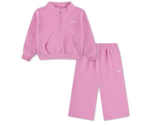 Nike tuta sportiva infant Felpa Fleece 1/4 zip pantalone largo 36P242-AAH rosa