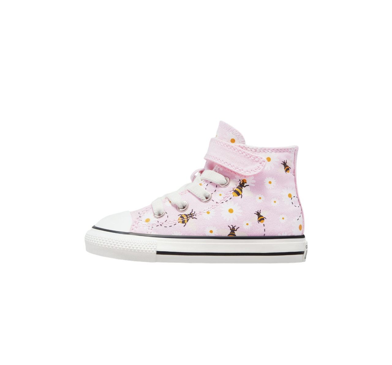 Converse scarpa in tela alta Chuck Taylor All Star Easy-On Bees A01620C rosa bianco nero