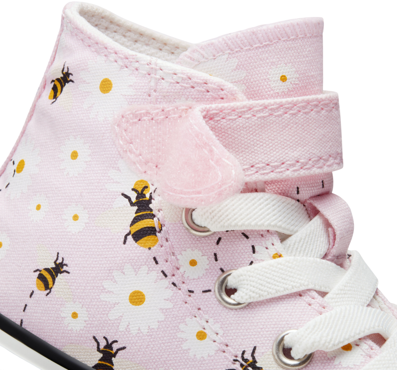 Converse scarpa in tela alta Chuck Taylor All Star Easy-On Bees A01620C rosa bianco nero