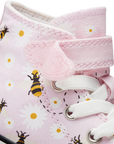 Converse scarpa in tela alta Chuck Taylor All Star Easy-On Bees A01620C rosa bianco nero