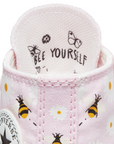 Converse scarpa in tela alta Chuck Taylor All Star Easy-On Bees A01620C rosa bianco nero