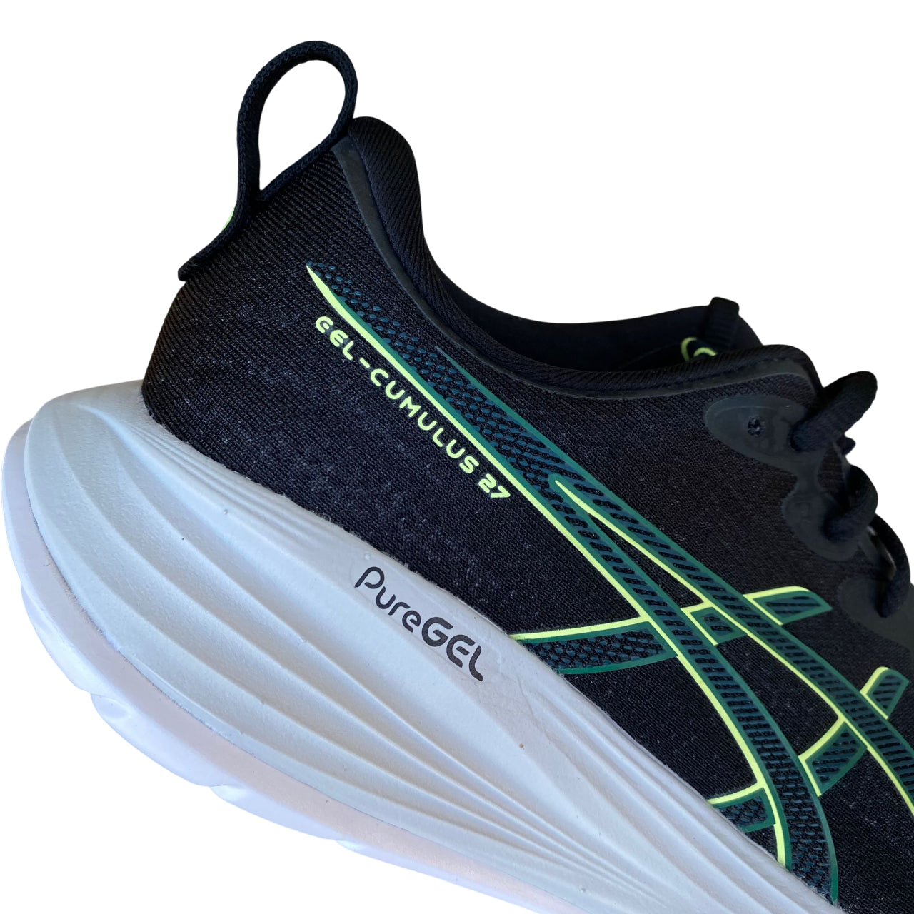 ASICS Gel-Cumulus 27 1011B960-004 Black/Lucid Yellow | Running uomo comfort PureGEL - tallone