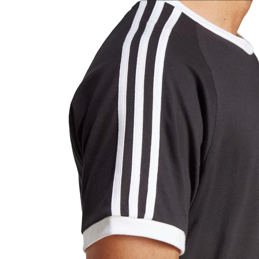 Adidas Originals maglietta manica corta da uomo Adicolor 3 strisce IA4845 nero bianco