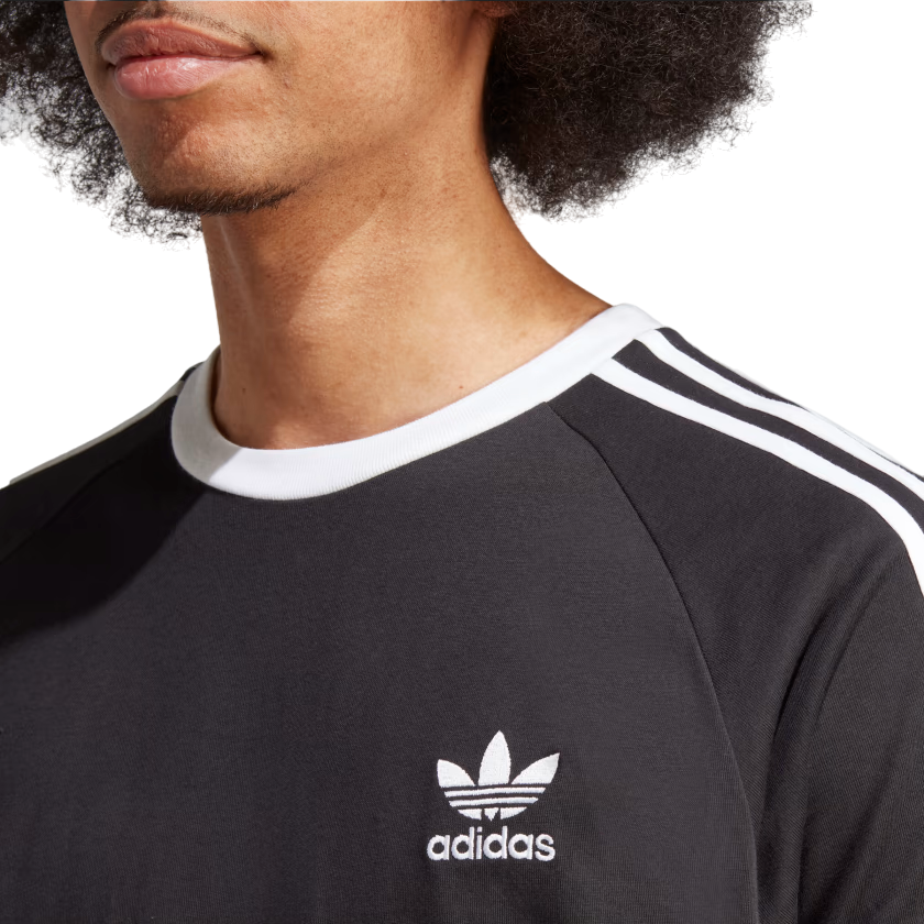 Adidas Originals maglietta manica corta da uomo Adicolor 3 strisce IA4845 nero bianco
