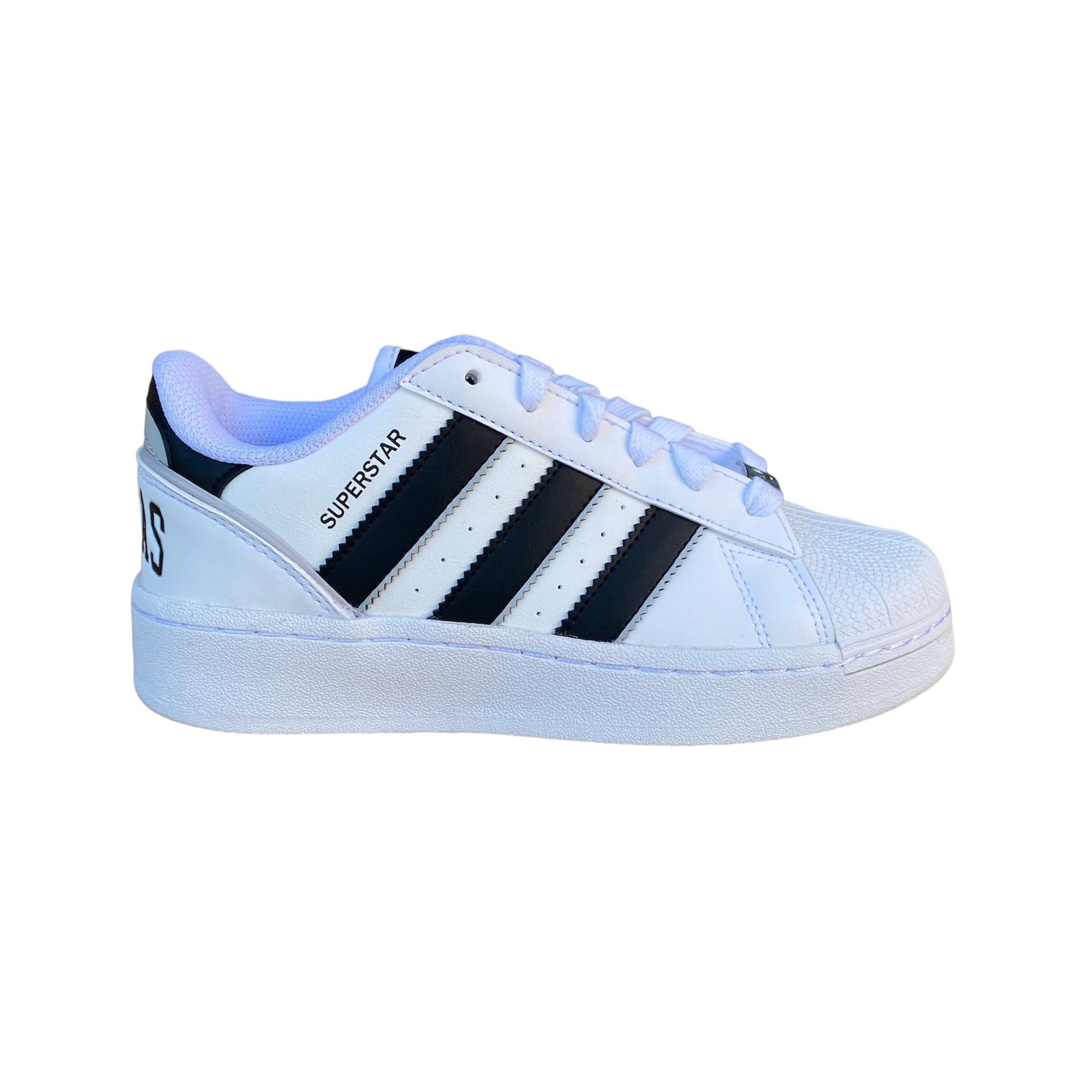 Adidas Originals scarpa sneakers da ragazza Superstar XLG T IE3344 bianco nero