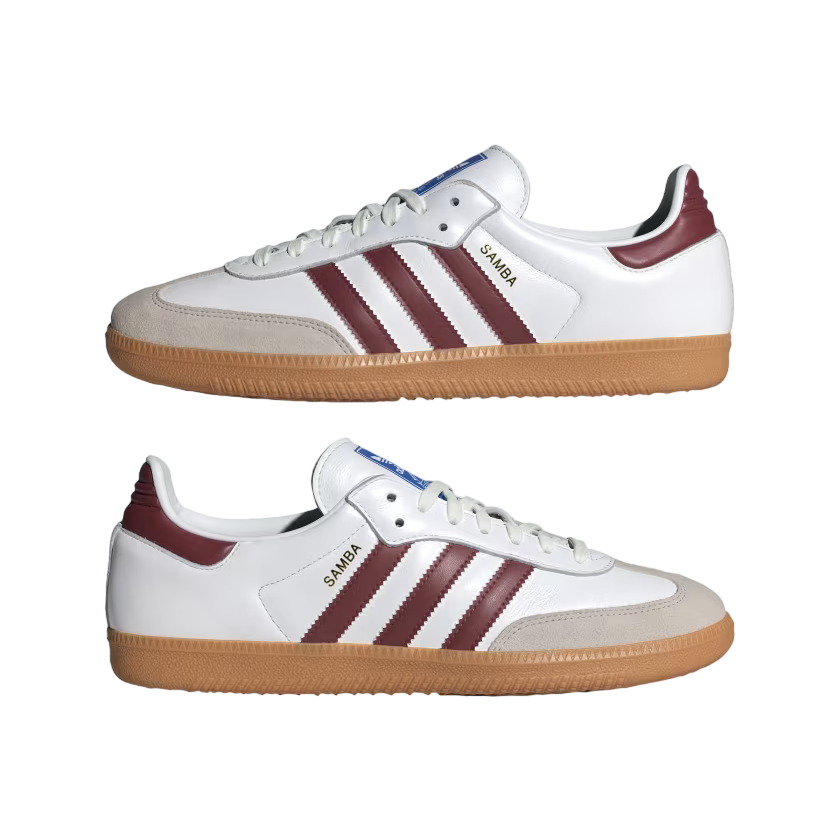 Adidas Originals scarpa sneakers da uomo Samba OG IF3813 bianco-borgogna