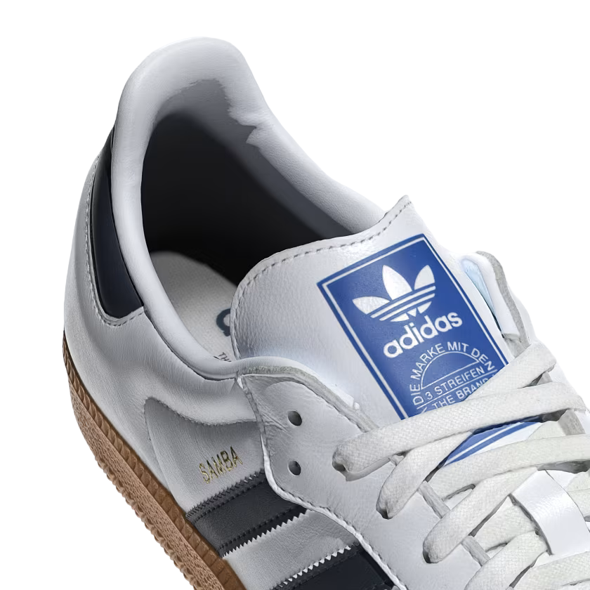 Adidas Originals scarpa sneakers da uomo Samba OG IF3814 bianco-blu scuro
