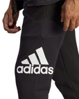 Adidas Pantalone sportivo in cotone  garzato con polsino alla caviglia HA4342 nero