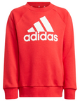 Adidas Tuta Sportiva da bambino con felpa girocollo Essentials Logo IJ6378 rosso-nero