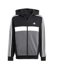 Adidas Tuta da bambino in cotone felpato Tiberio 3 strisce IB4094 nero-bianco-grigio