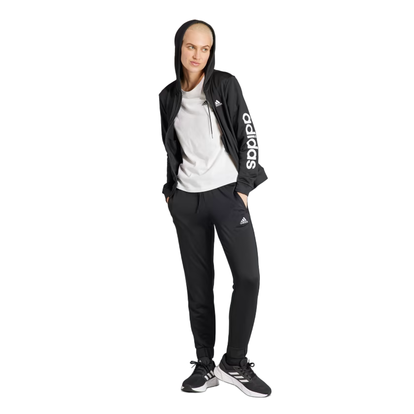 Adidas Tuta sportiva da donna Track Linear HZ2258 nero-bianco