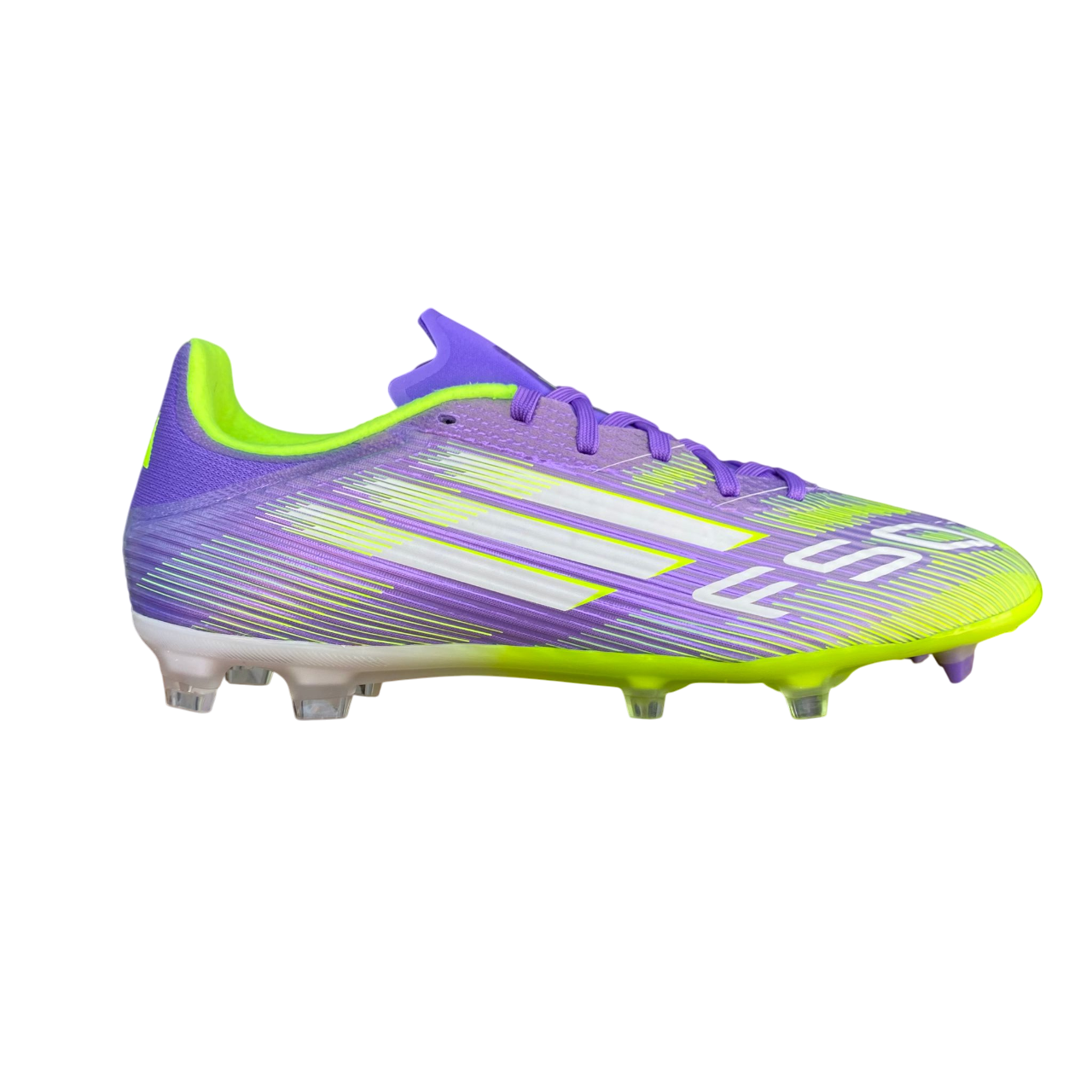 Scarpa da calcio Adidas F50 League colore viola con tecnologia FG/MG per velocità massima, modello JI0003, esterno