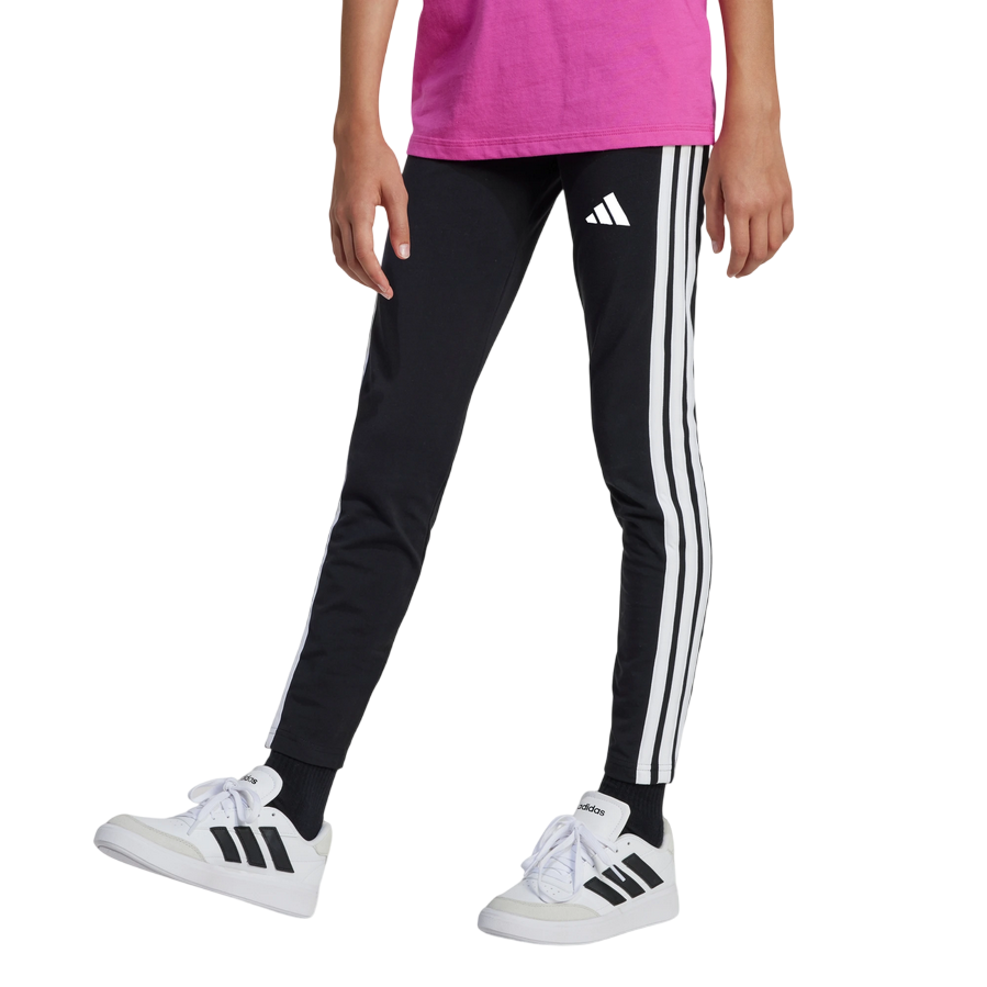 Leggings sportivi Adidas Essentials JD6473 nero per donna, abbigliamento fitness di qualità premium, frontale