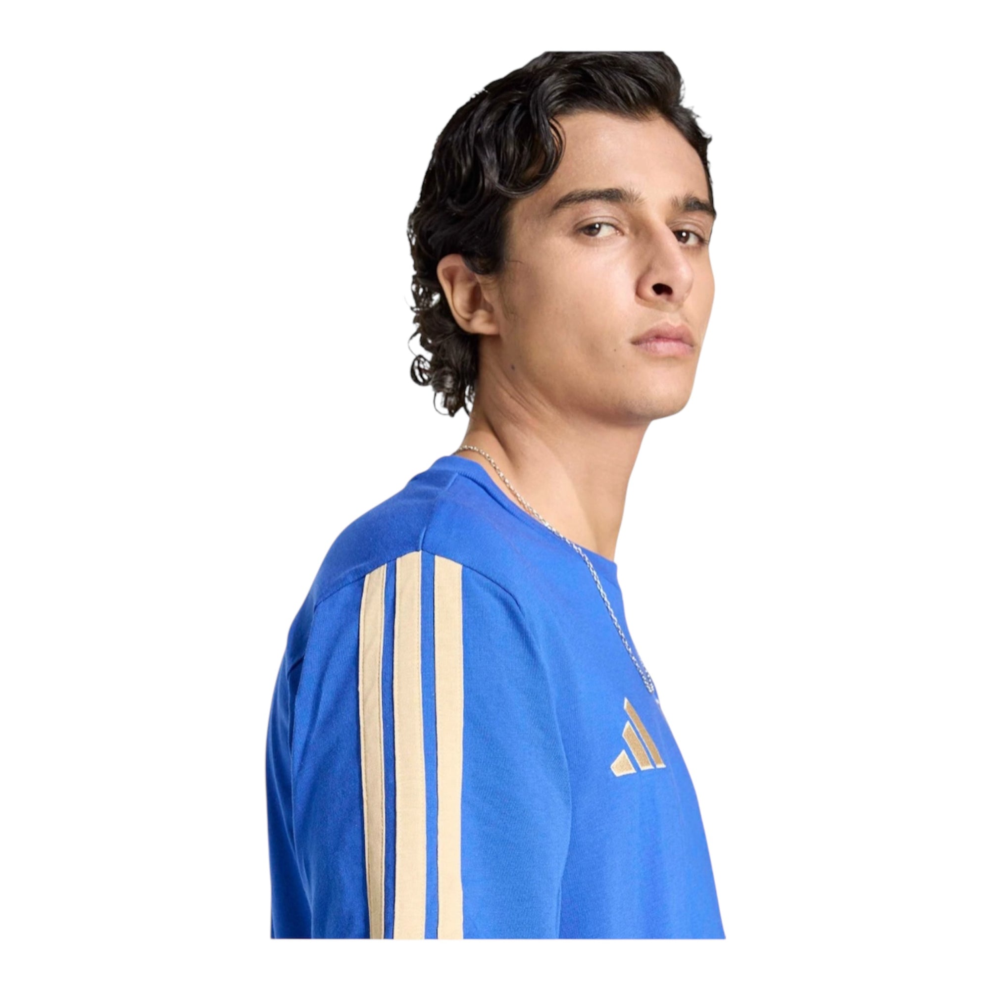 Adidas Maglietta FIGC DNA JZ2064 Azzurra 3 strisce
