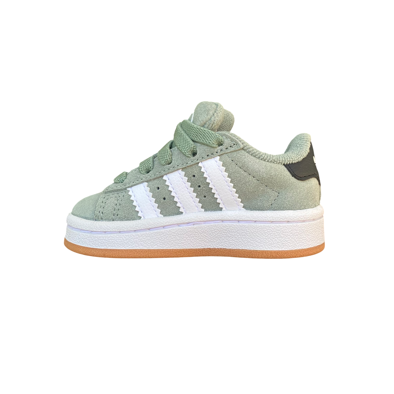 Adidas Originals scarpa sneakers da bambino con strappo e laccio elastico Campus 00s JP5512 verde-bianco