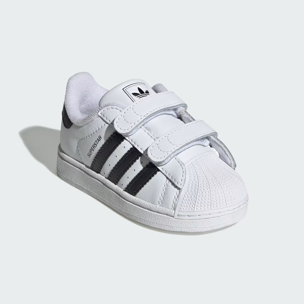 Adidas Originals scarpa sneakers infanti con velcro Superstar II JI3990 bianco-nero tomaia