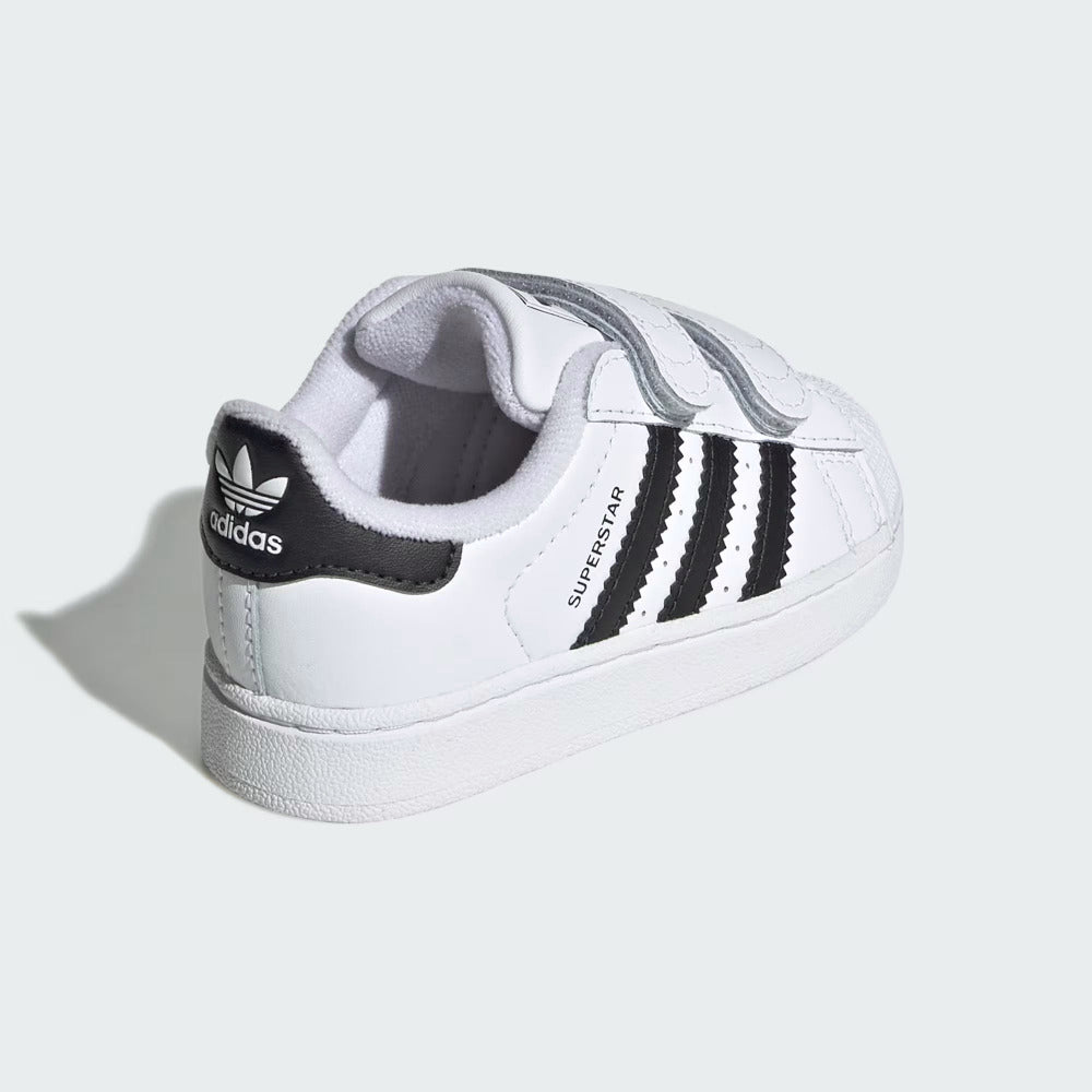 Adidas Originals scarpa sneakers infanti con velcro Superstar II JI3990 bianco-nero vista tallone