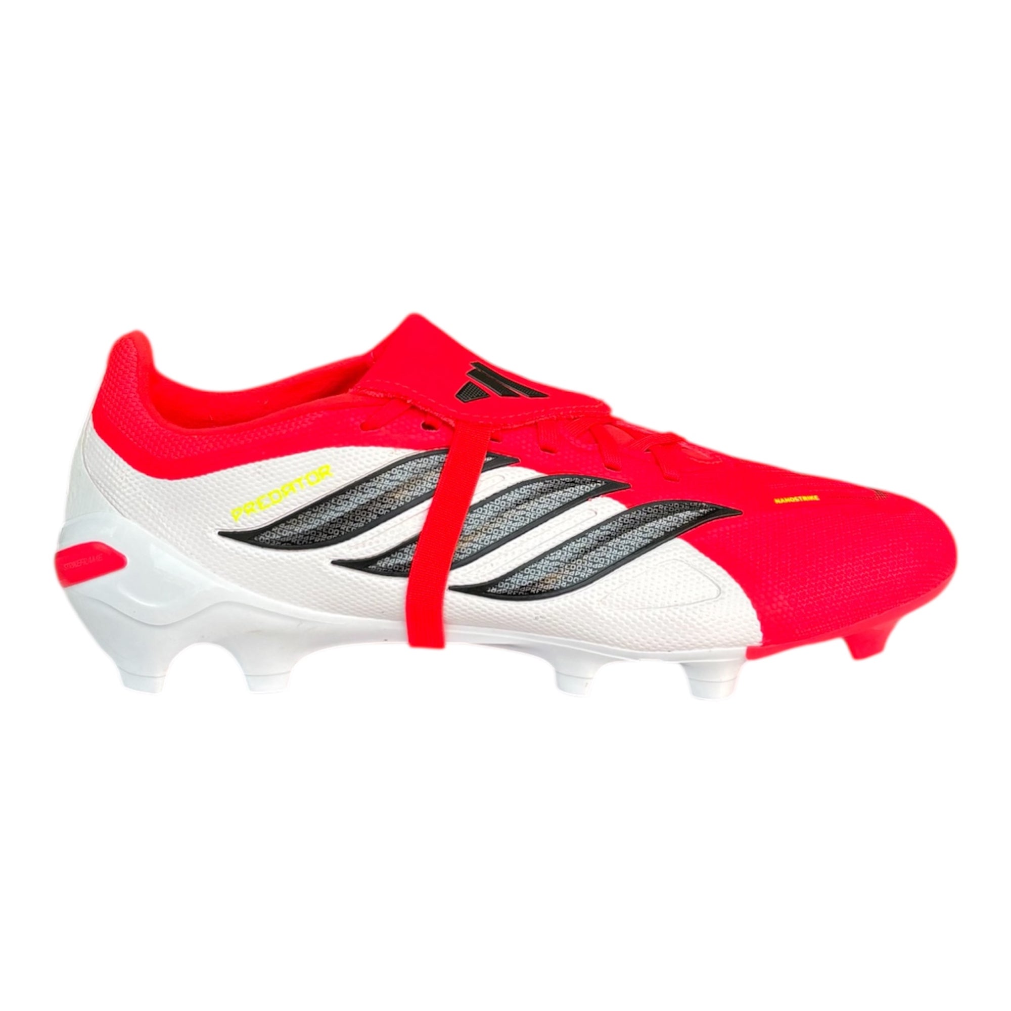 Adidas Scarpa Calcio Predator League FT/FG JS0422 Rosso Bianco Uomo Nanostrike linguetta con elastico