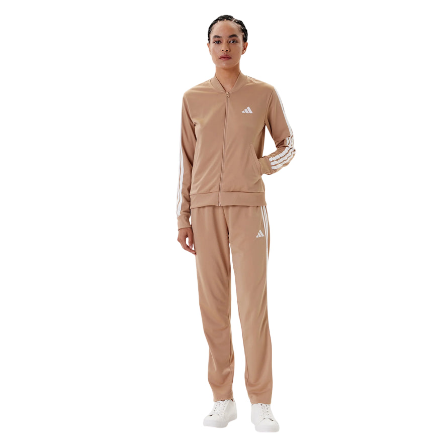 Adidas Tuta Essentials 3-Stripes JX0507 Donna Beige - vista frontale