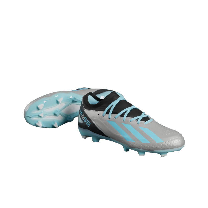 Dettaglio tomaia Adidas X Crazyfast Messi.3 FG con texture 3D e materiali premium per controllo palla
