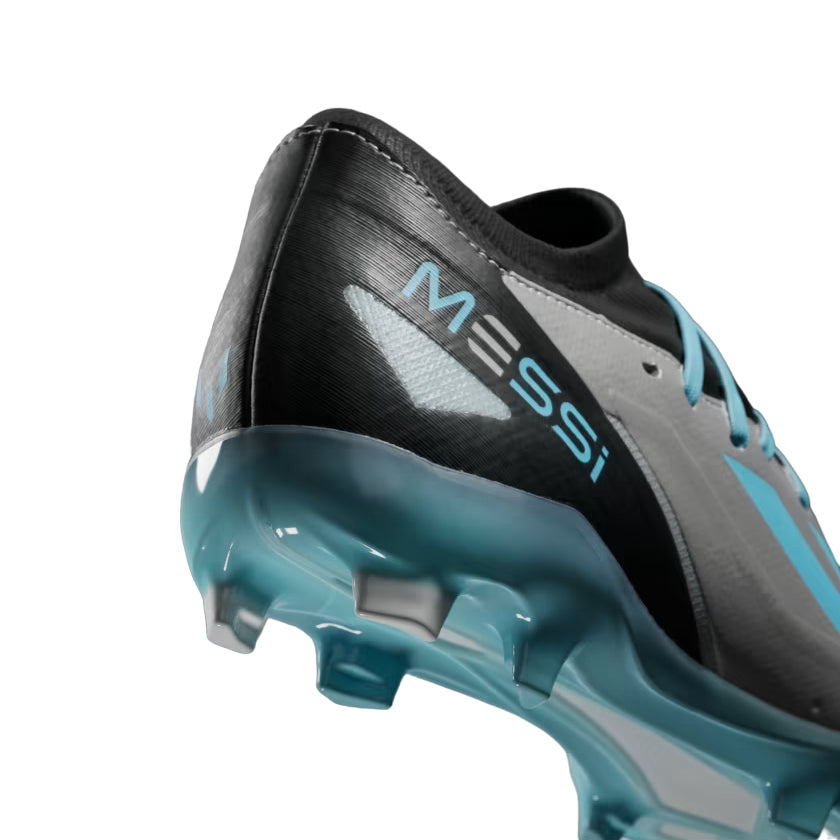 Scarpa da calcio Adidas X Crazyfast Messi.3 FG vista dall'alto con design ispirato a Lionel Messi