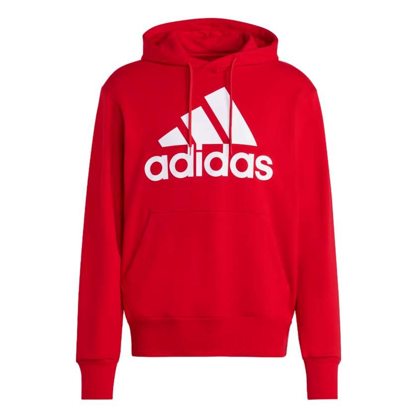Adidas felpa con cappuccio da uomo Essentials Grande Logo IC9365 rosso