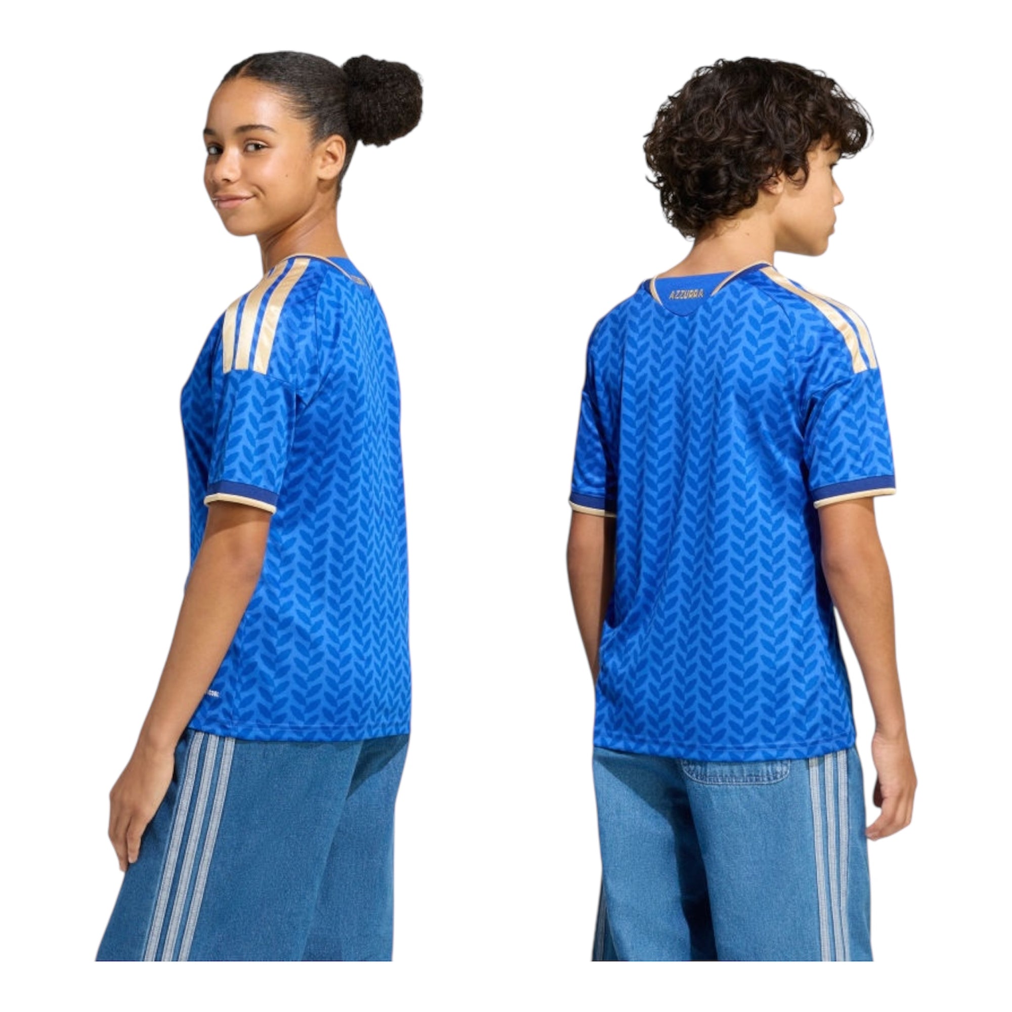 Adidas maglia Italia 26 Home azzurra dietro