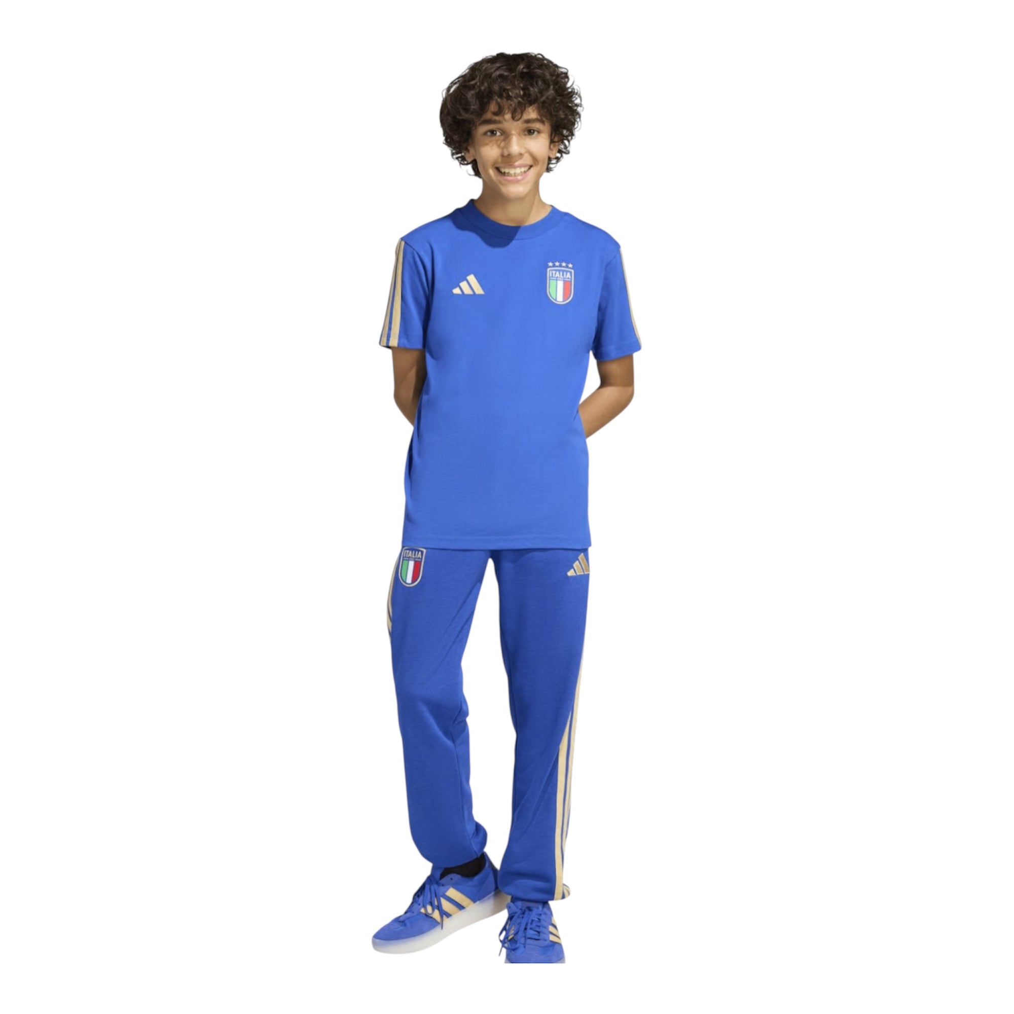 Adidas maglietta FIGC DNA Italy JY9540 azzurra completo avanti