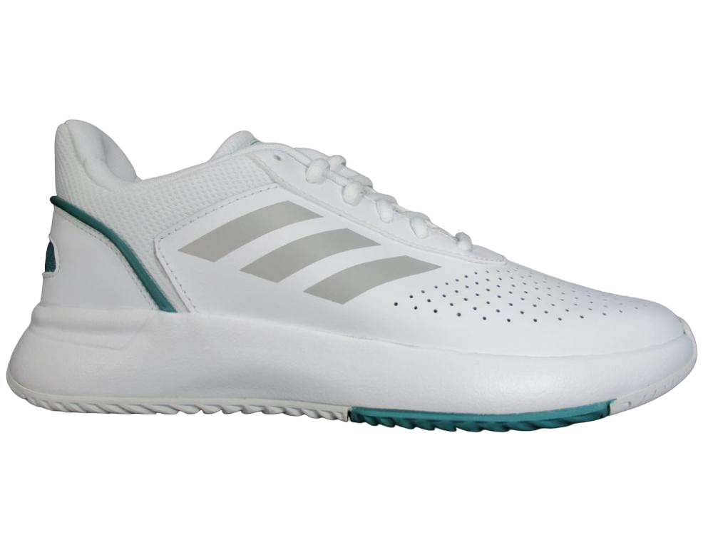 Adidas scarpa bassa da tennis da uomo Courtsmash F36715 white green frontale