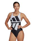 Adidas costume intero da piscina da donna Logo Graphic HB1675 nero bianco