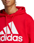 Adidas felpa con cappuccio da uomo Essentials Grande Logo IC9365 rosso