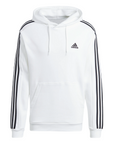 Adidas felpa con cappuccio da uomo con 3 Strisce IJ6476 bianco-nero