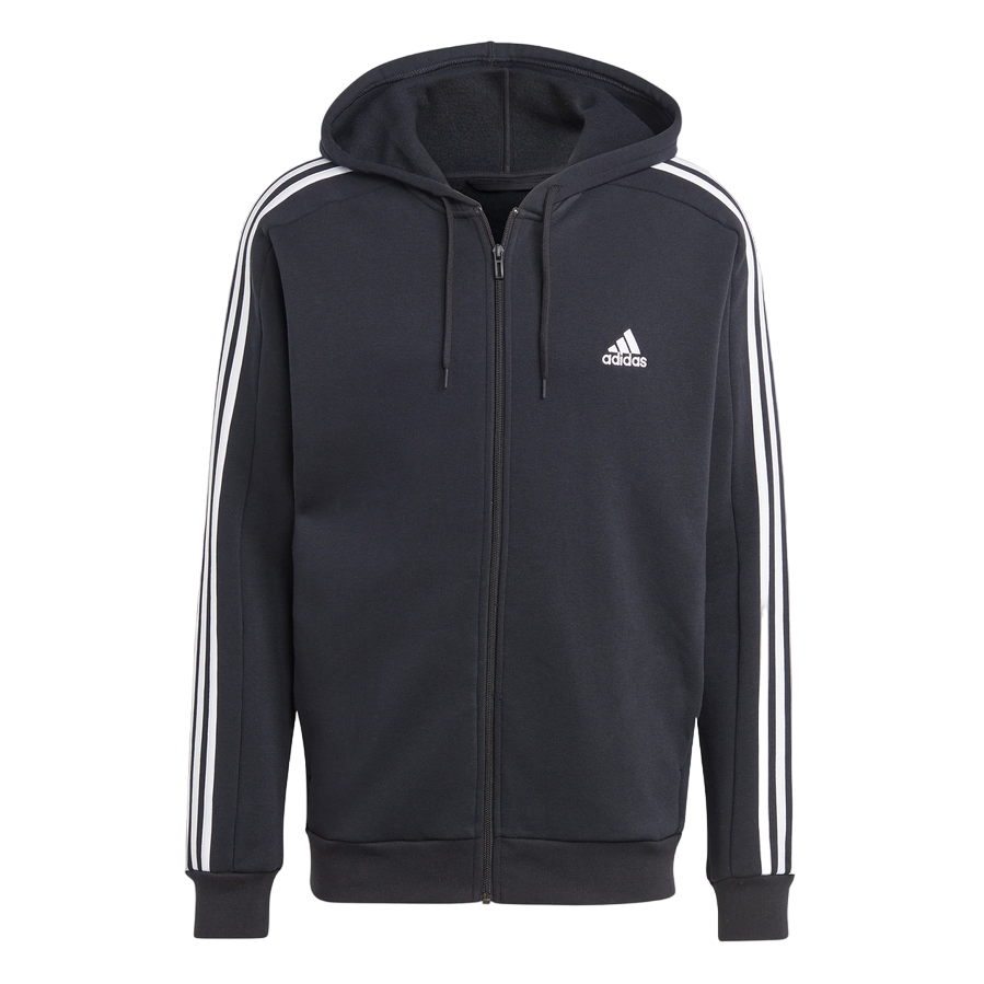 Adidas felpa leggera con cappuccio e 3 strisce IB4029 nero bianco